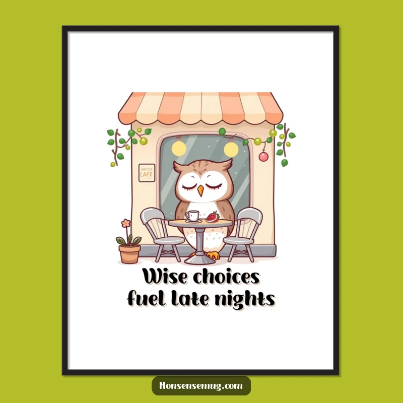Free Printable Owl Cafe Wall Art: Funny Downloadable Decor for Coffee Lovers