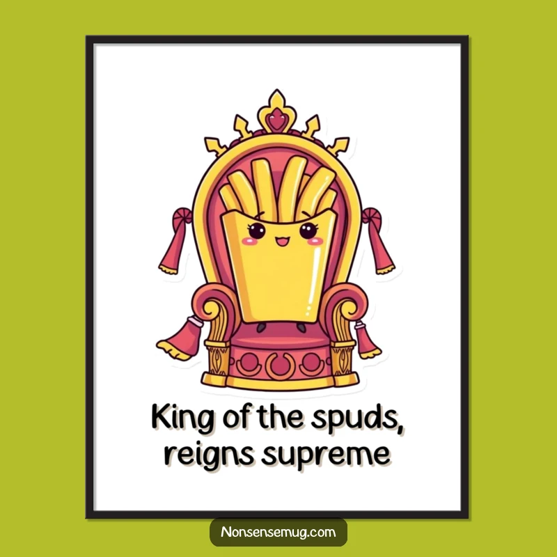 Free Printable Wall Art: French Fry King, Funny Downloadable Decor for Snack Lovers