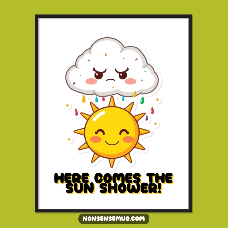 Free Printable Wall Art: Grumpy Cloud's Sprinkle Shower - Whimsical Downloadable Art