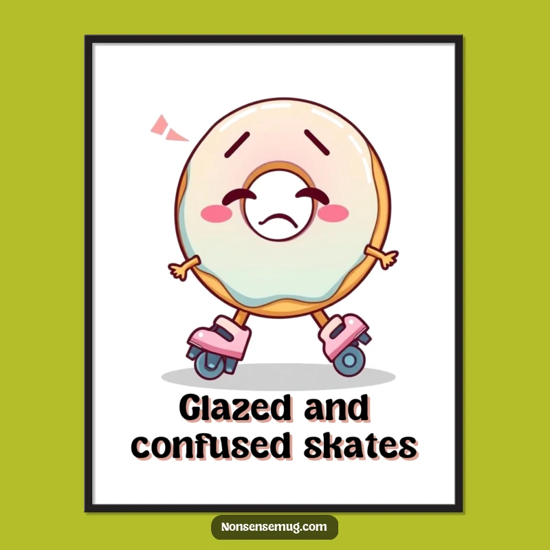 Funny Free Printable Wall Art: Confused Donut Skates, Downloadable Decor