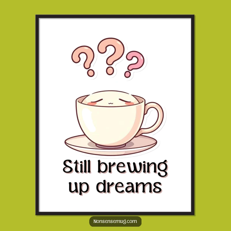 Free Printable Wall Art: Funny Sleeping Teacup Poster Downloadable Gift