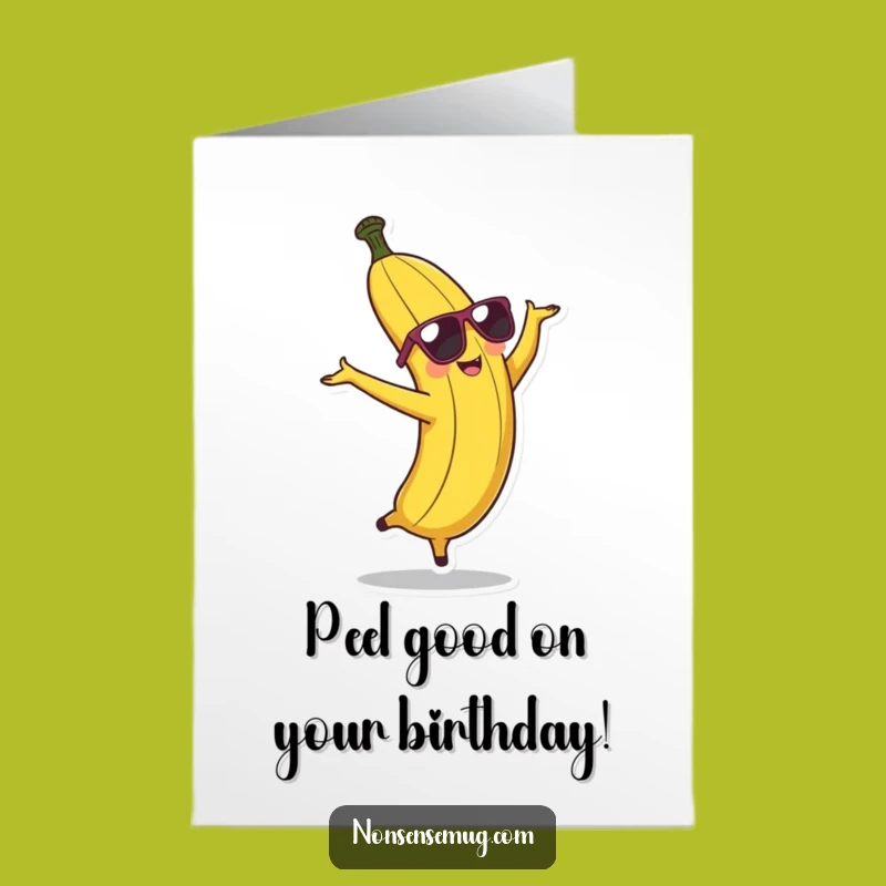 Free Printable Banana Birthday Card - Funny Fruit Theme Downloadable Gift