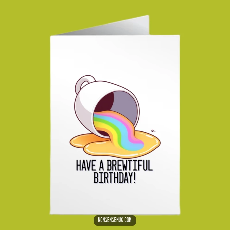 Free Printable Birthday Card: Rainbow Spill Fun - Funny Downloadable Gift
