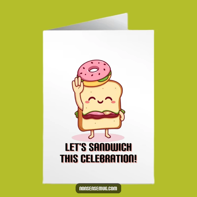 Free Printable Birthday Card Sandwich Donut Awkward High Five Funny Gift