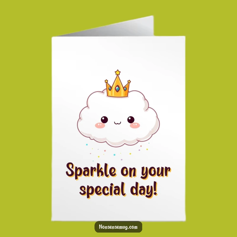 Free Printable Glitter Cloud Birthday Card - Royal Sparkle Downloadable