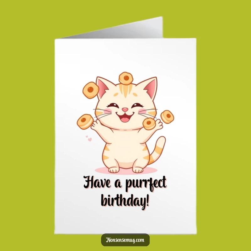 Free Printable Juggling Cat Birthday Card - Hilarious Downloadable Gift for Cat Lovers
