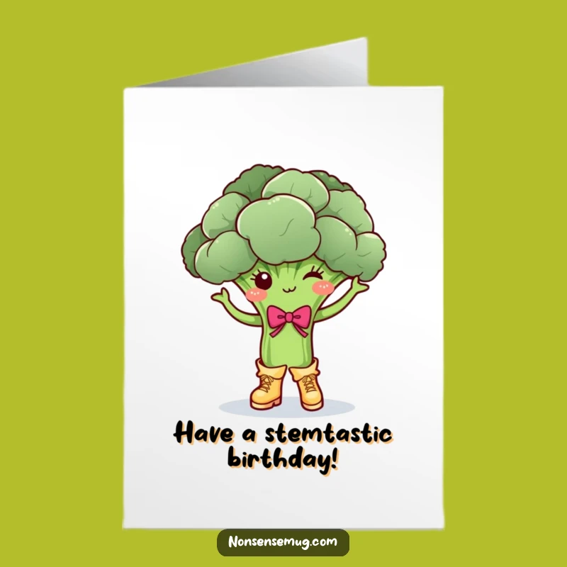 Free Printable Birthday Card: Dancing Broccoli - Funny & Cute Downloadable Gift!