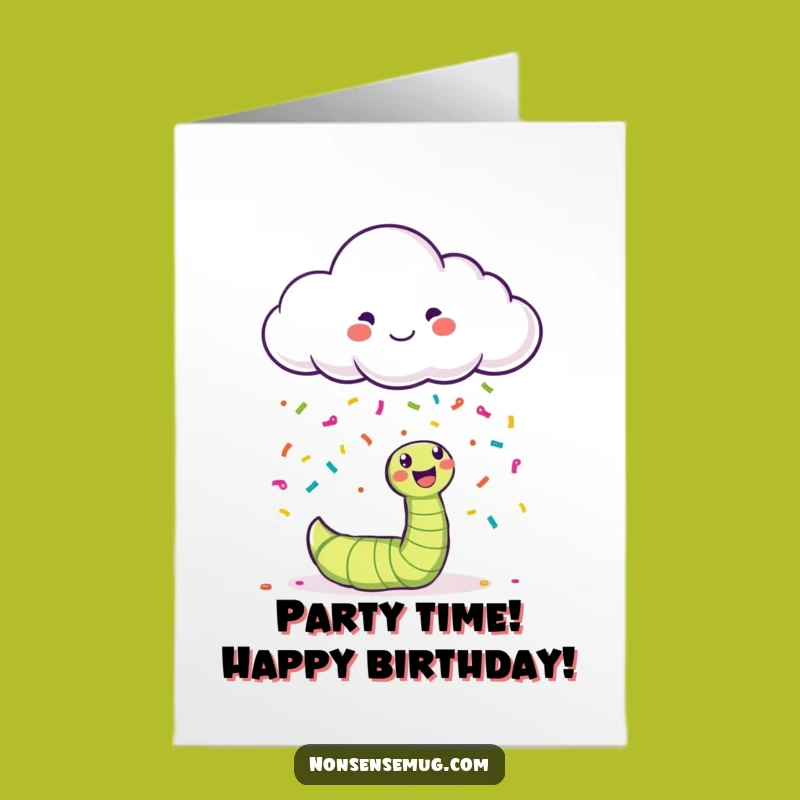 Free Printable Birthday Card: Confetti Cloud Rains Joy, Downloadable Gift for a Sunny Day