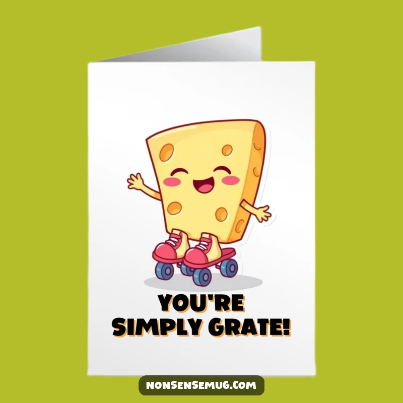 Free Printable Cheese Congrats Card: Funny Skating Dairy for Wins Download
