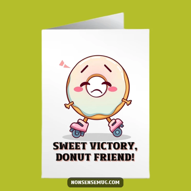 Free Printable Congrats Card: Confused Donut Skates, Downloadable Achievement Humor