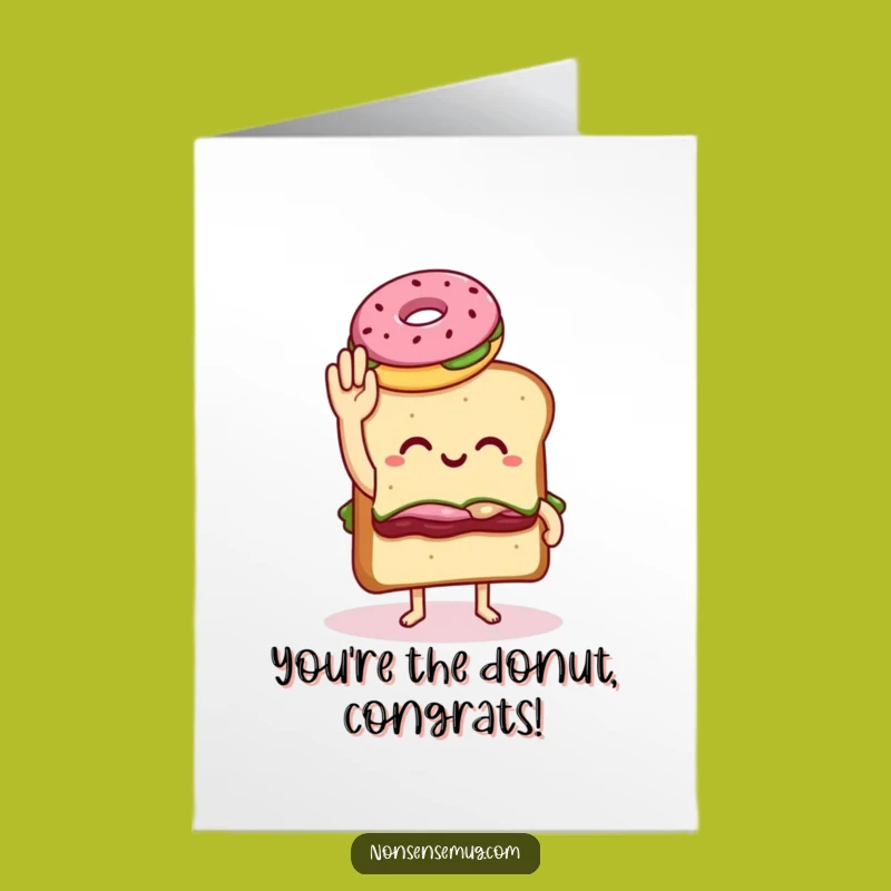 Free Printable Congrats Card: Sandwich Donut High Five Funny Downloadable Gift