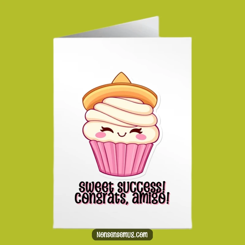 Free Printable Cupcake Fiesta Congrats Card: Cheerful Downloadable Gift for Success