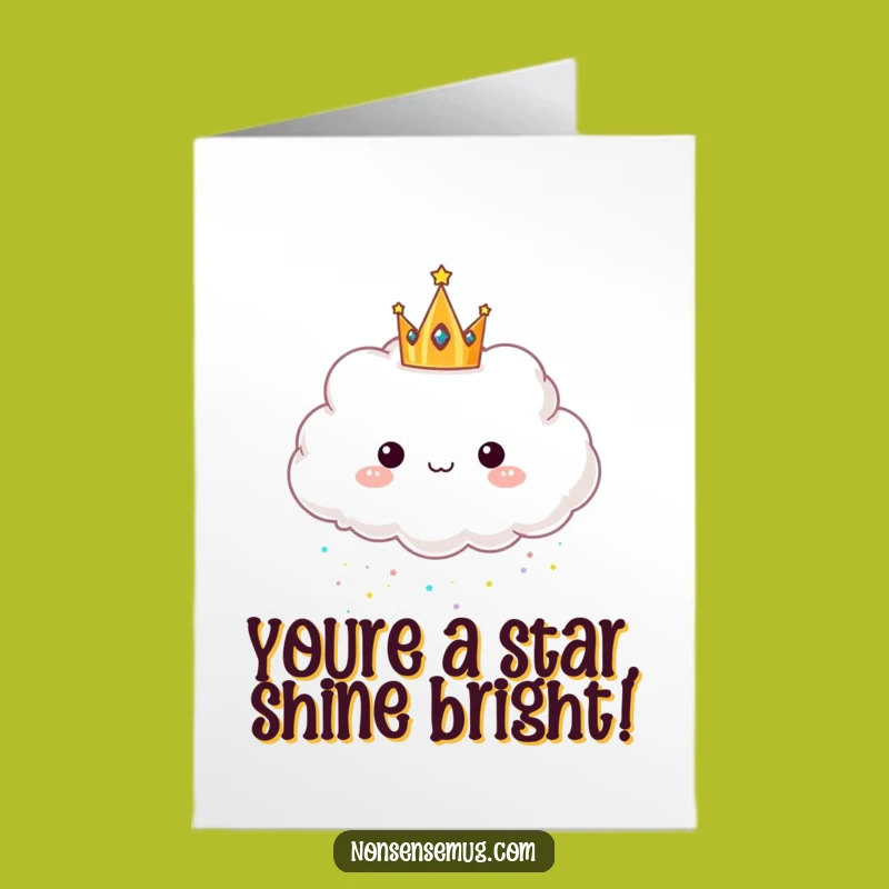 Free Printable Glitter Cloud Congrats Card - Crowned Sparkle Downloadable