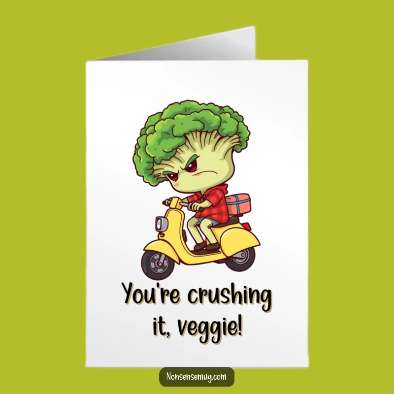 Free Printable Congrats Card: Grumpy Broccoli's Backwards Journey, Hilarious Downloadable Gift