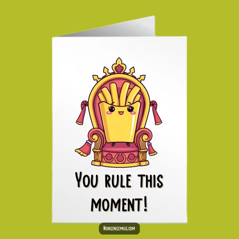 Free Printable Congrats Card: French Fry King, Funny Downloadable Greeting for Victors