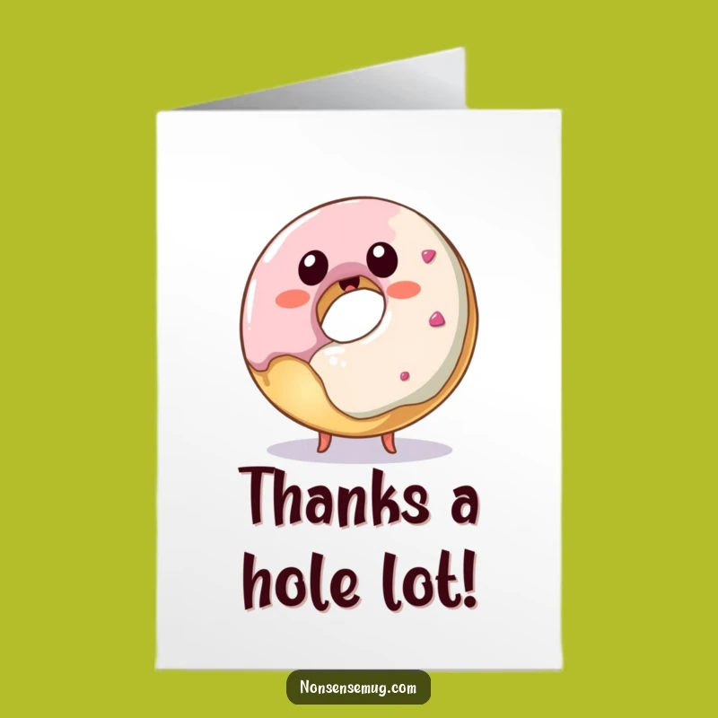 Free Printable Funny Donut Thank You Card: Whimsical Foodie Downloadable Gift