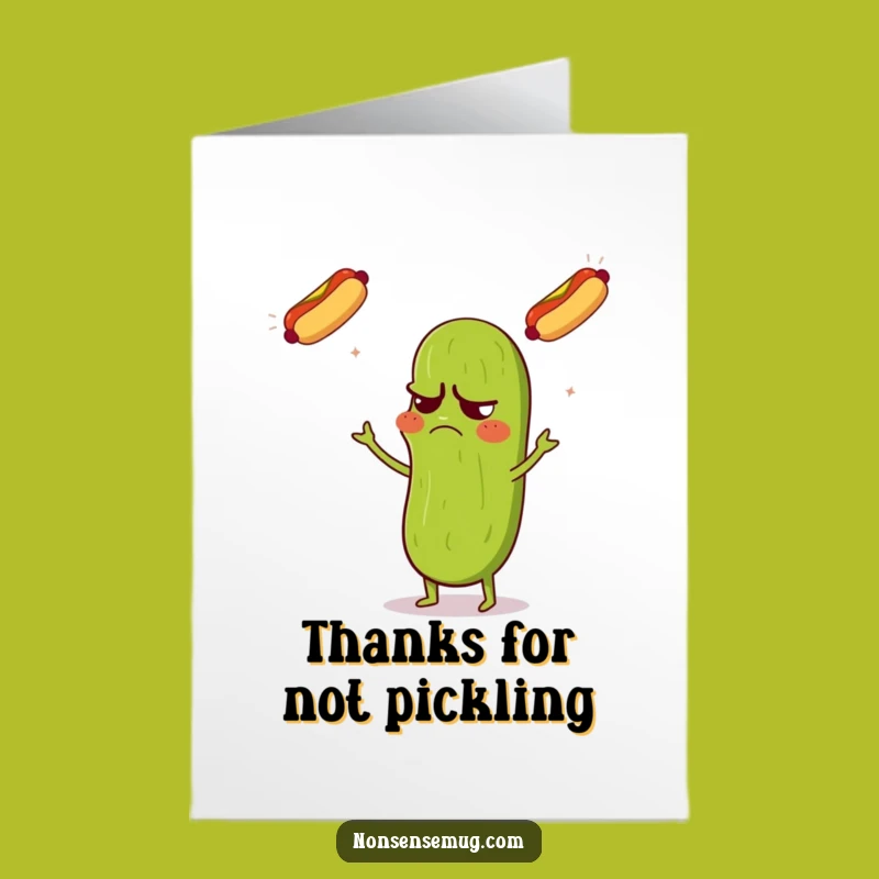 Free Printable Grumpy Pickle Thank You Card - Funny Downloadable Gift