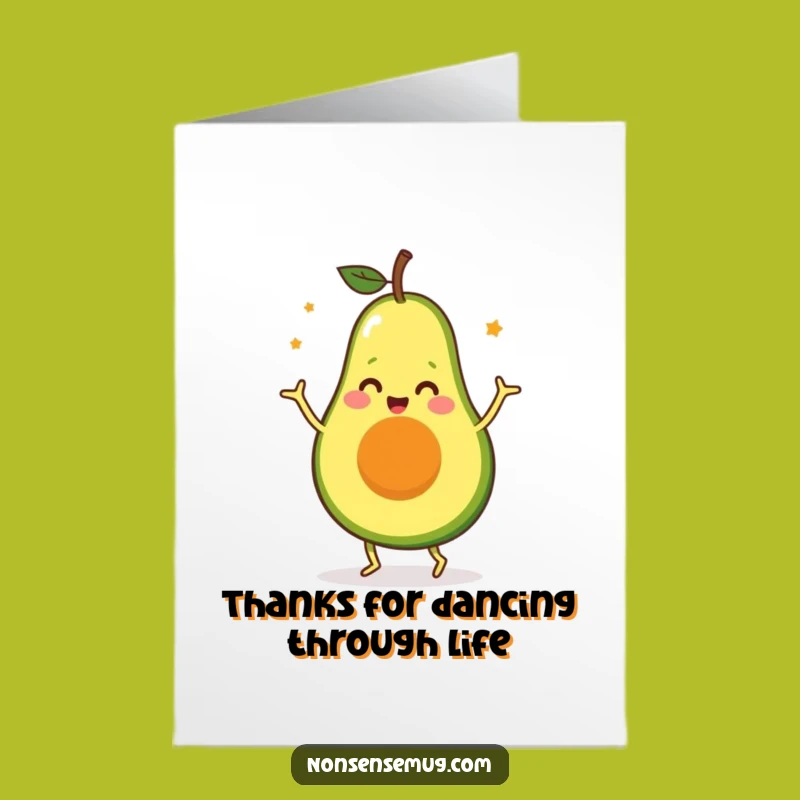 Free Printable Thank You Avocado Dance Card: Humorous Downloadable Gift