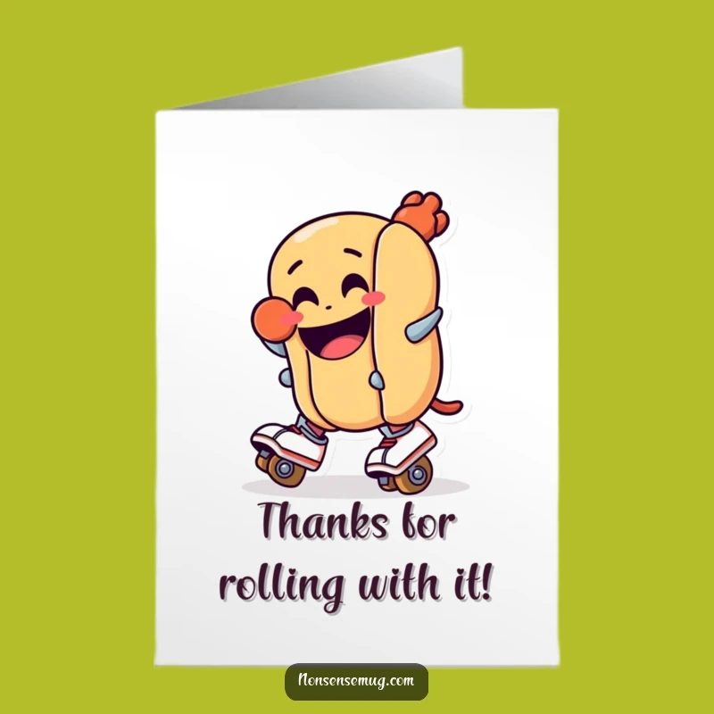 Free Printable Thank You Card: Hot Dog Skater's Gratitude - Funny Downloadable Gift
