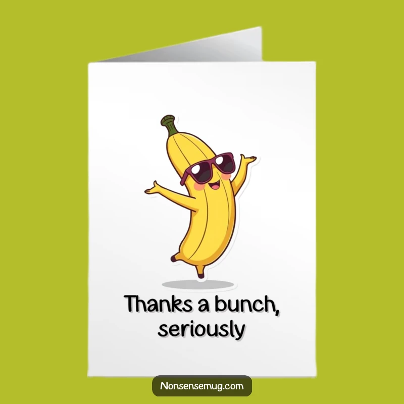 Free Printable Banana Thank You Card - Funny Fruit Theme Downloadable Gift