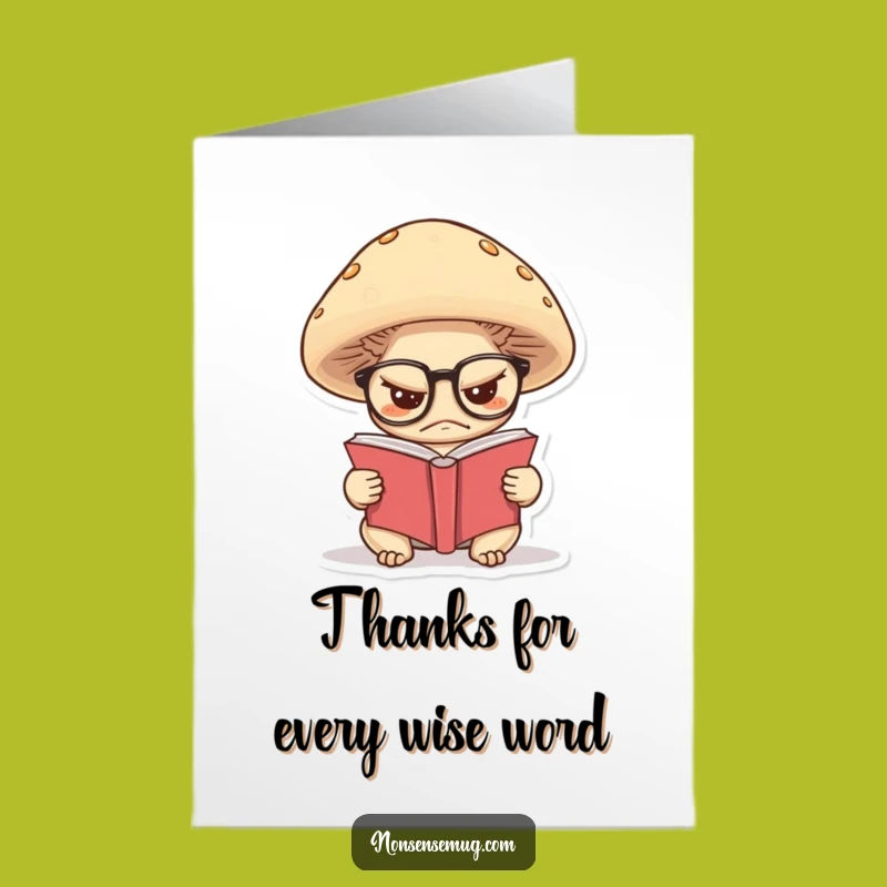 Free Printable Grumpy Mushroom Thank You Card, Downloadable Bookish DIY Thanks