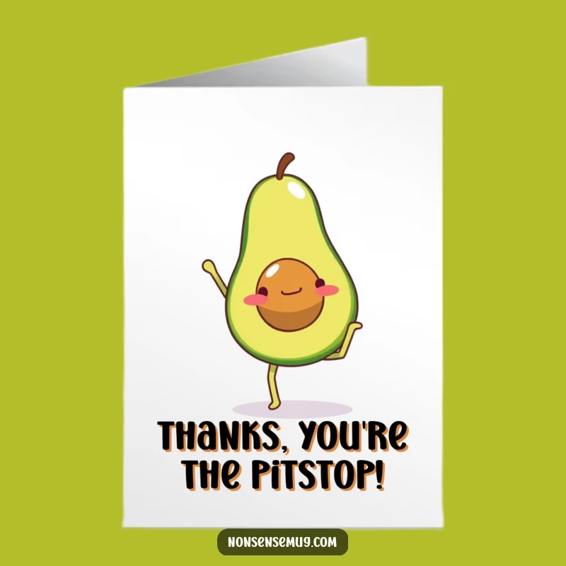Free Printable Thank You Card: Avocado Handstand Funny Downloadable