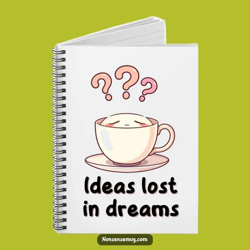 Funny Sleeping Teacup Question Mark Notebook - Jot Down Ideas with Humor
