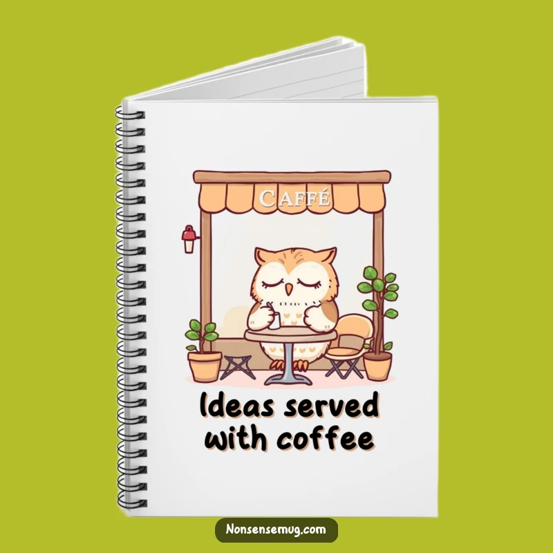 Funny Sleepy Owl Cafe Notebook: Cozy Journal Gift