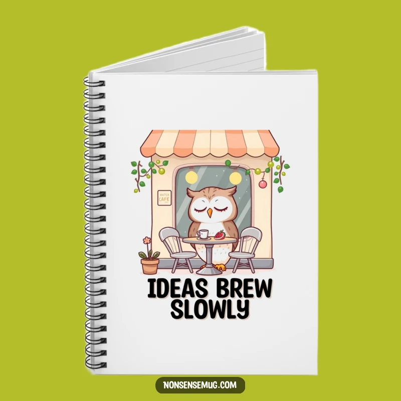 Funny Sleepy Owl Notebook: Jot Down Ideas with This Hilarious Cafe Design