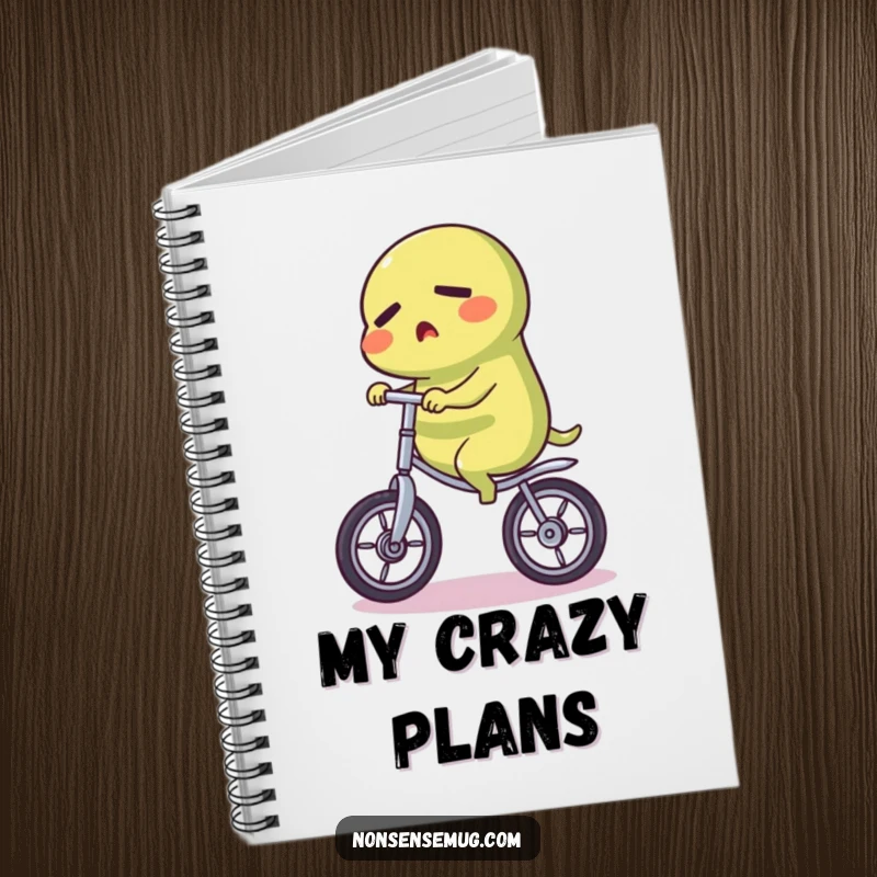 Funny Pickle Notebook: A lined notebook featuring a determined pickle character balancing on a unicycle, perfect for jotting down ambitious plans.