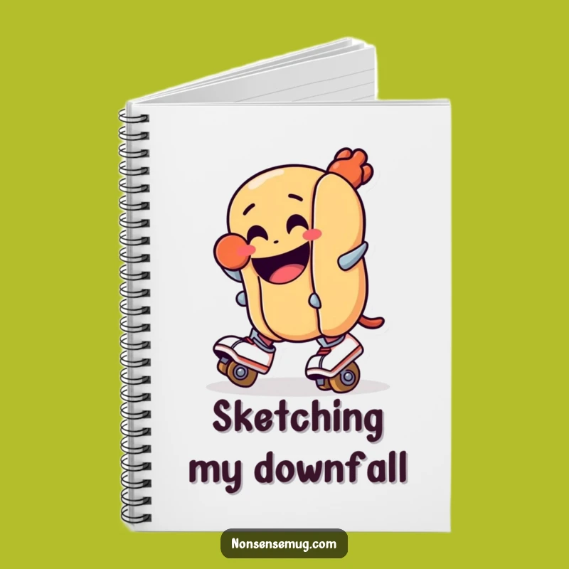Funny Hot Dog Roller Skate Notebook - Hilarious Cartoon Journal for Ideas & Laughs