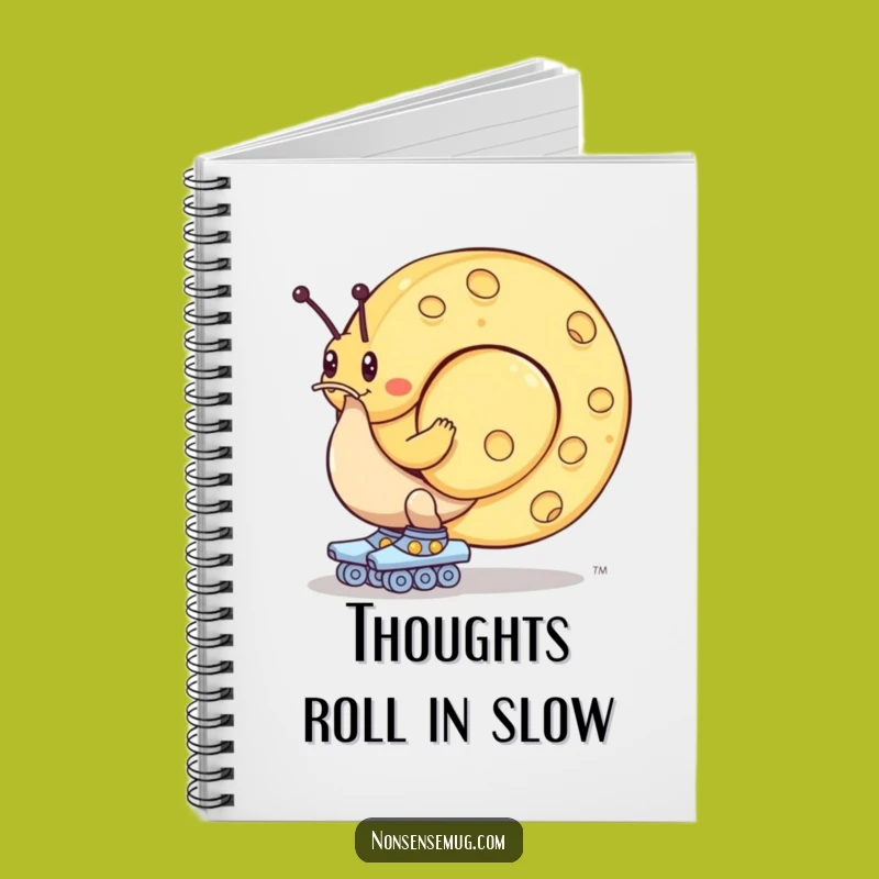 Funny Snail Cheese Notebook: Roller Skating Slowpoke with Giant Wheel, Journal Humor Gift