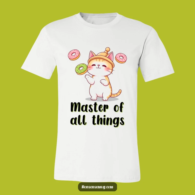 Funny Cat Juggling Donuts T-Shirt - Playful & Quirky Gift
