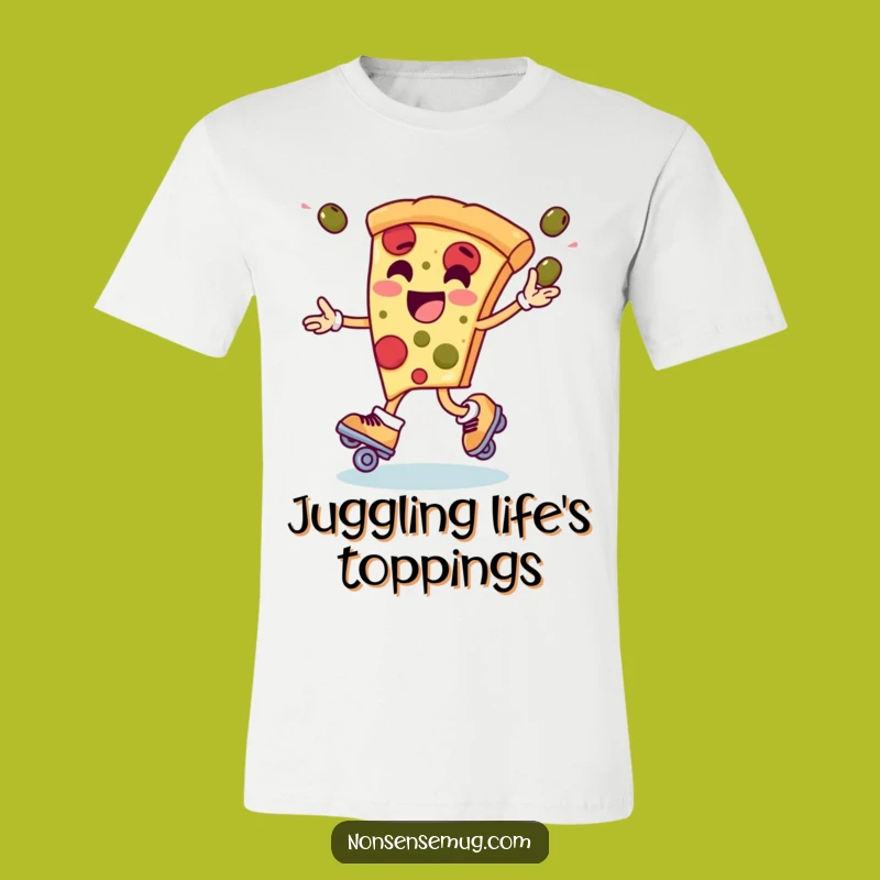 Funny Pizza Skate & Olive Toss Tee - Action Packed Fun!