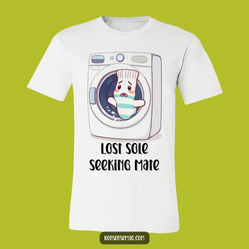 Funny Sock Escape T-Shirt: A Confused Laundry Day Adventure Tee, Hilarious Gift