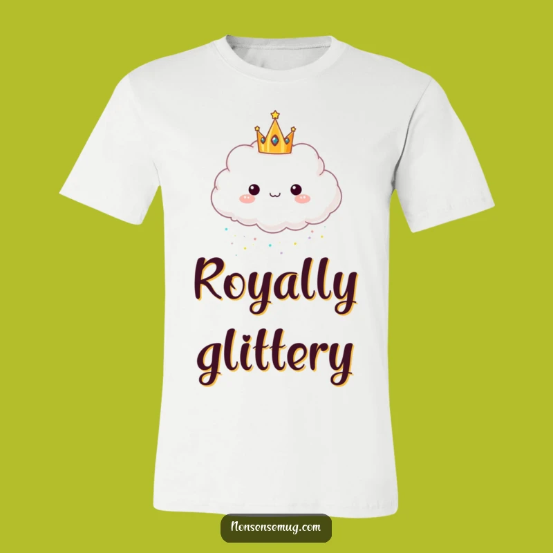 Funny Glitter Cloud T-Shirt: Royal Whimsical Character Apparel