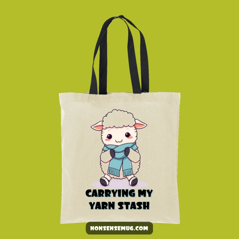 Funny Sheep Knitting Tote Bag: Versatile Ewe Crafting Scarf on Feet - Hilarious Accessory