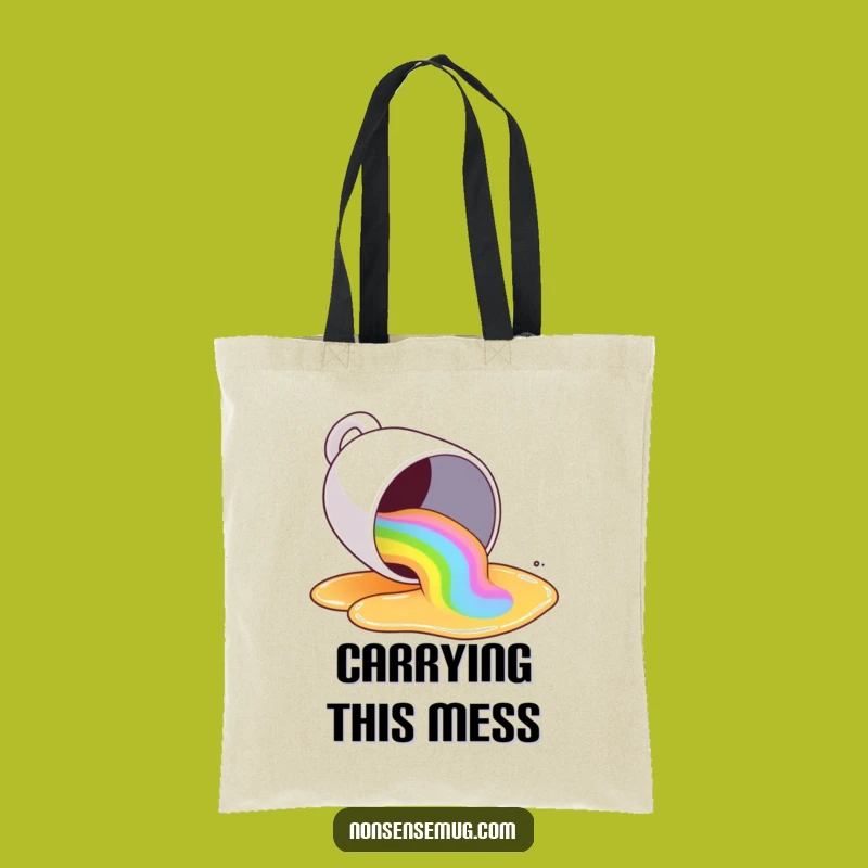 Funny Rainbow Spill Tote Bag: Carry Your Colors with This Hilarious Bag