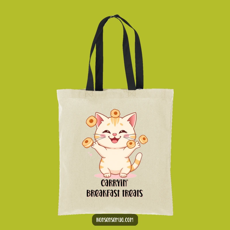 Funny Cat Juggling Pastries Tote Bag - Carry Your Pet's Talent!