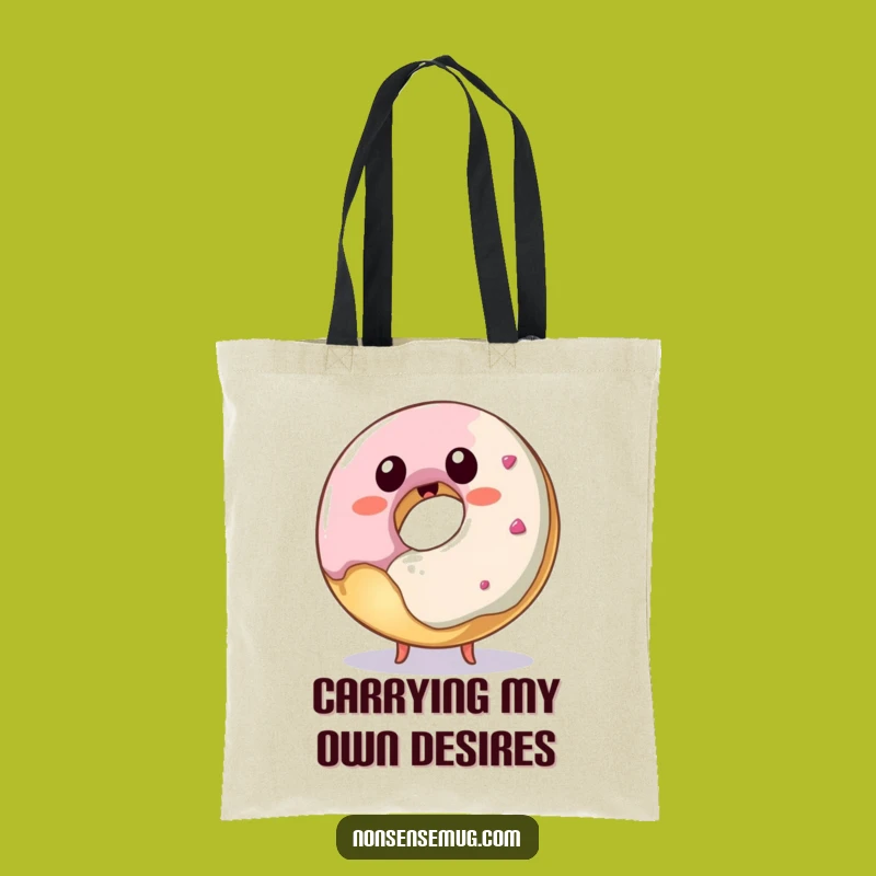 Funny Donut Stealing Bite Tote Bag - Whimsical and Practical Gift for Shoppers