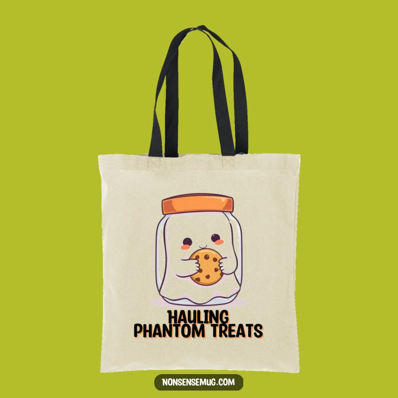 Funny Ghost Cookie Thief Tote Bag - Spooky Accessory for Treat Lovers