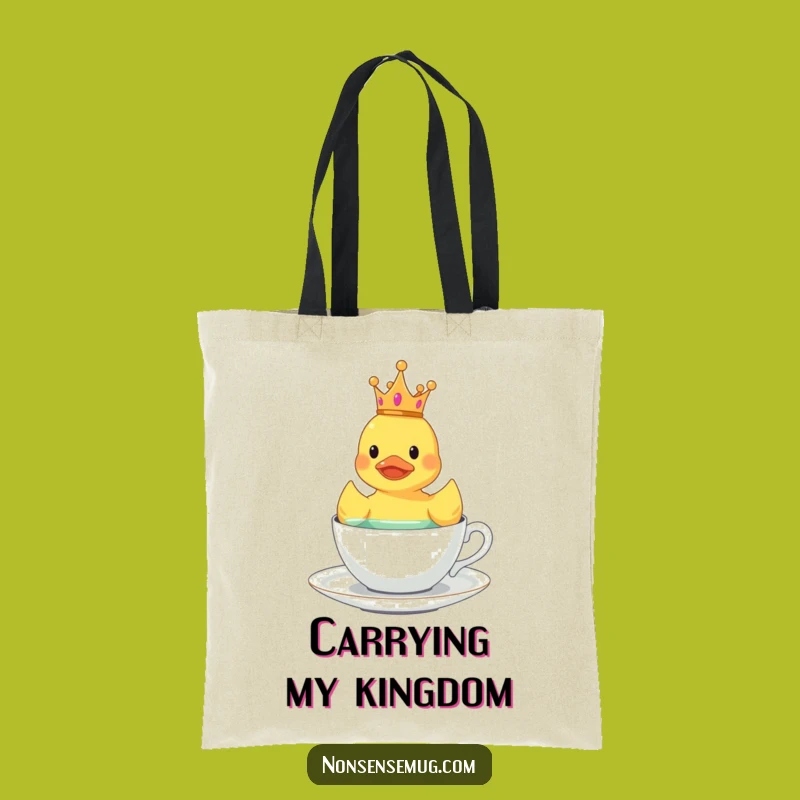 Funny Royal Duck Tote Bag: Crowned Floater Carryall, Gift