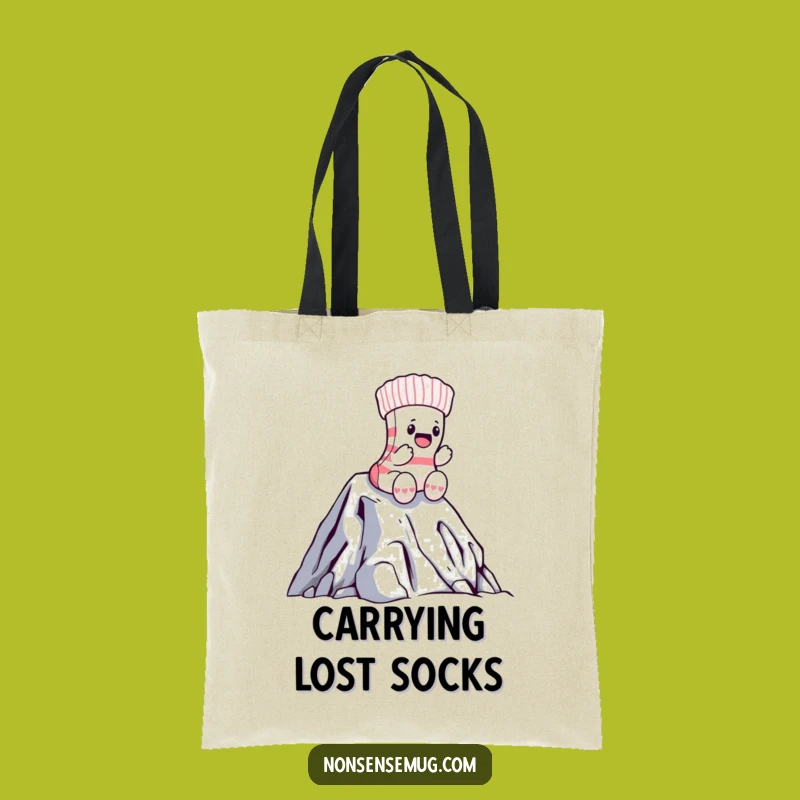 Funny Sock Laundry Mountain Tote Bag: Carry Your Grit