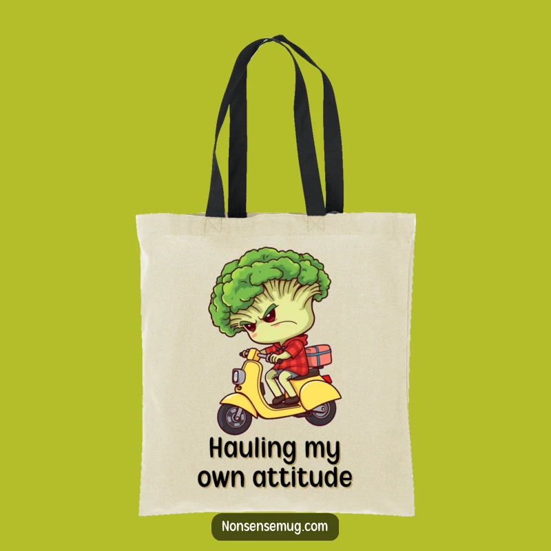 Funny Grumpy Broccoli Tote Bag - Carry Your Sass with Style